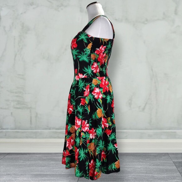 Vintage Royal Creations Rockabilly Dress Size S Pineapple Print 80s does 50s - Picture 2 of 14
